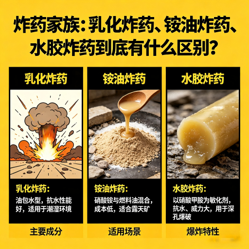 定安炸药家族：乳化炸药、铵油炸药、水胶炸药到底有什么区别？
